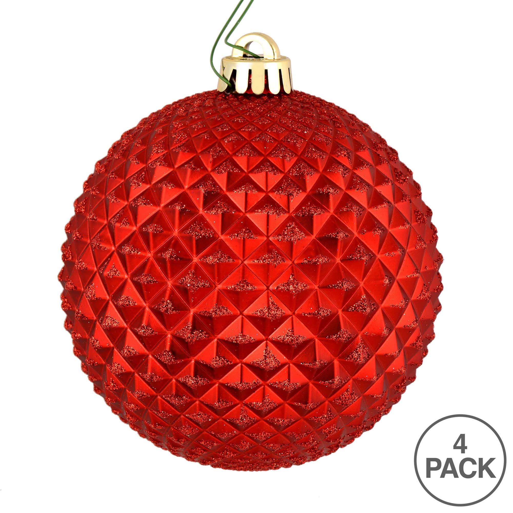 Foto 4 pulgar | Bola Con Purpurina Roja De Durian De Ornament Vickerman, 6 Cm, Paquete De 4 - Venta Internacional.