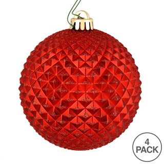 Foto 3 | Bola Con Purpurina Roja De Durian De Ornament Vickerman, 6 Cm, Paquete De 4 - Venta Internacional.