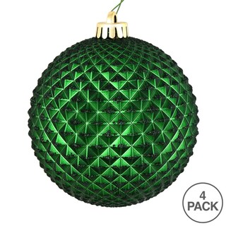Foto 3 | Bola Con Purpurina Esmeralda Durian De Ornament Vickerman, 6 Cm, 4 Unidades - Venta Internacional.