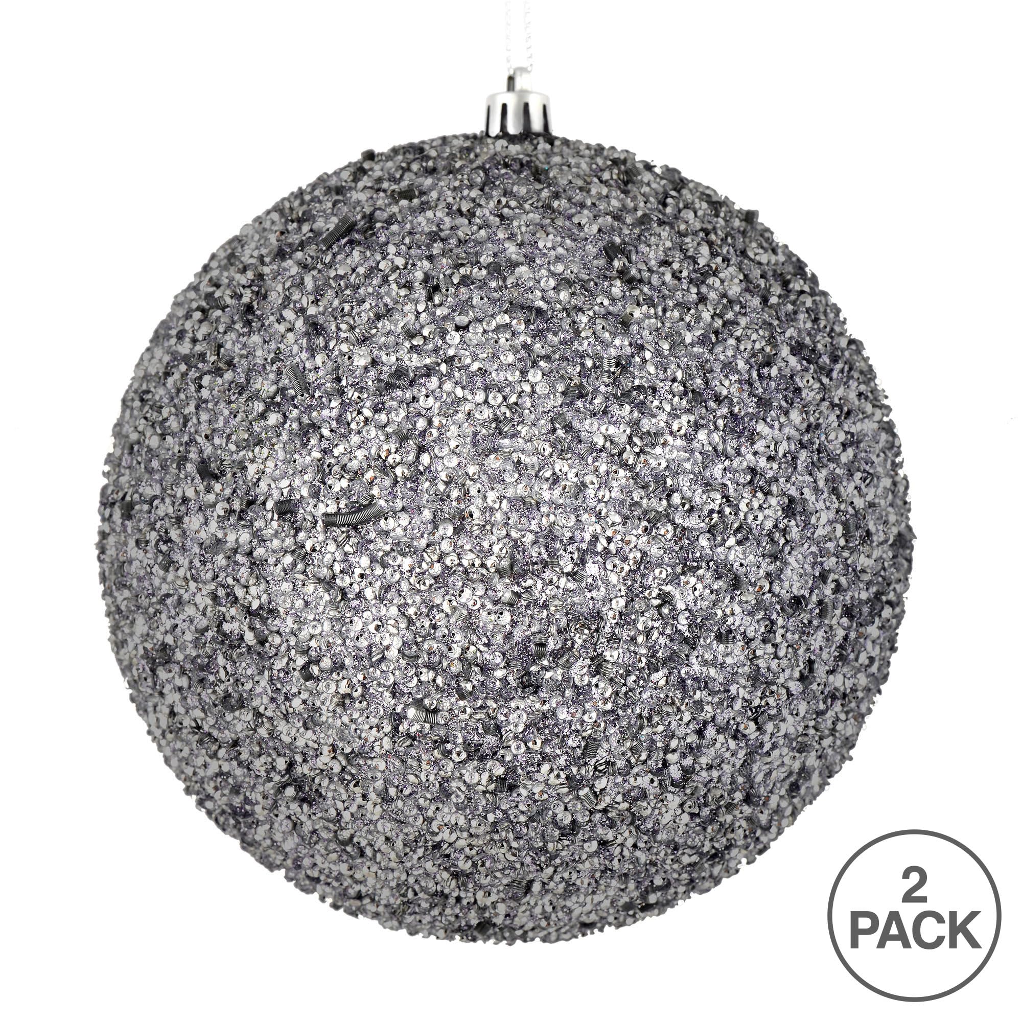 Foto 4 pulgar | Bola Con Cuentas Plateadas Ornament Vickerman De 8 Cm, 2 Por Bolsa - Venta Internacional.