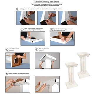 Foto 3 | Set De 2 Pilares De Cartón Corrugado De Estilo Romano Griego - Venta Internacional.
