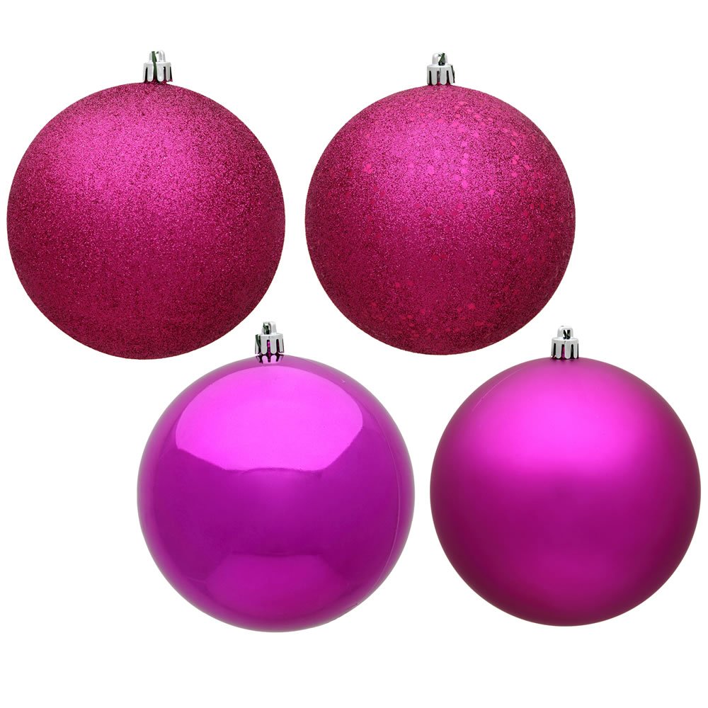 Foto 2 pulgar | Juego De Adornos Vickerman Con Forma De Bola De 4 Acabados, Color Fucsia, 12 Adornos - Venta Internacional.