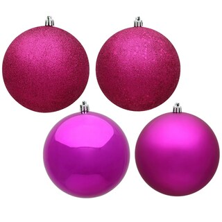 Foto 1 | Juego De Adornos Vickerman Con Forma De Bola De 4 Acabados, Color Fucsia, 12 Adornos - Venta Internacional.