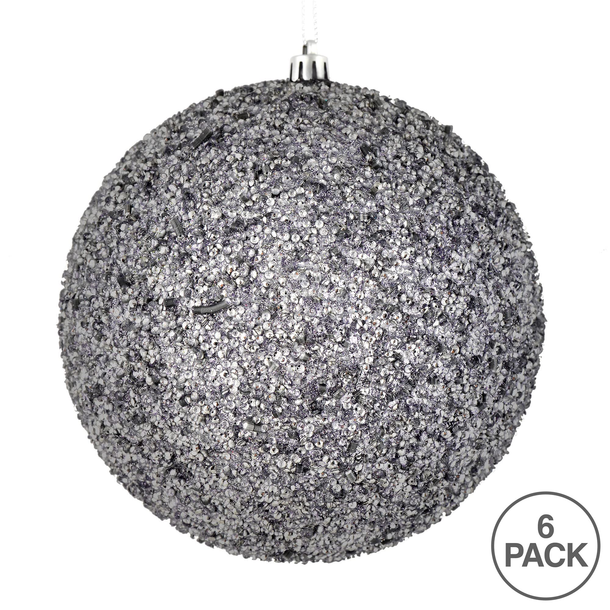 Foto 4 pulgar | Bola Con Cuentas Plateadas Ornament Vickerman De 4,75 Cm, 6 Unidades Por Bolsa - Venta Internacional.