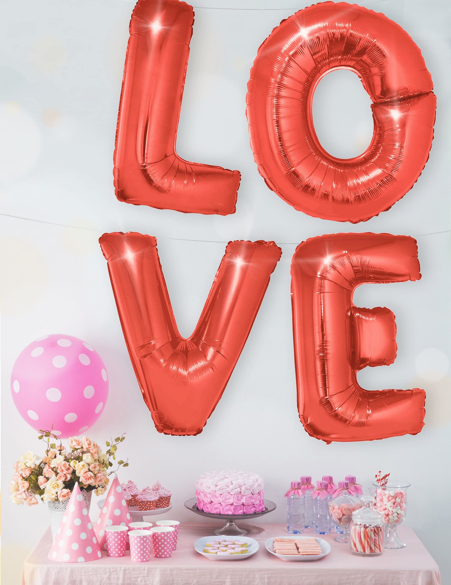 Foto 4 pulgar | Globo Con Letras De Aluminio Funny Fashion F-40 Rojo - Venta Internacional.