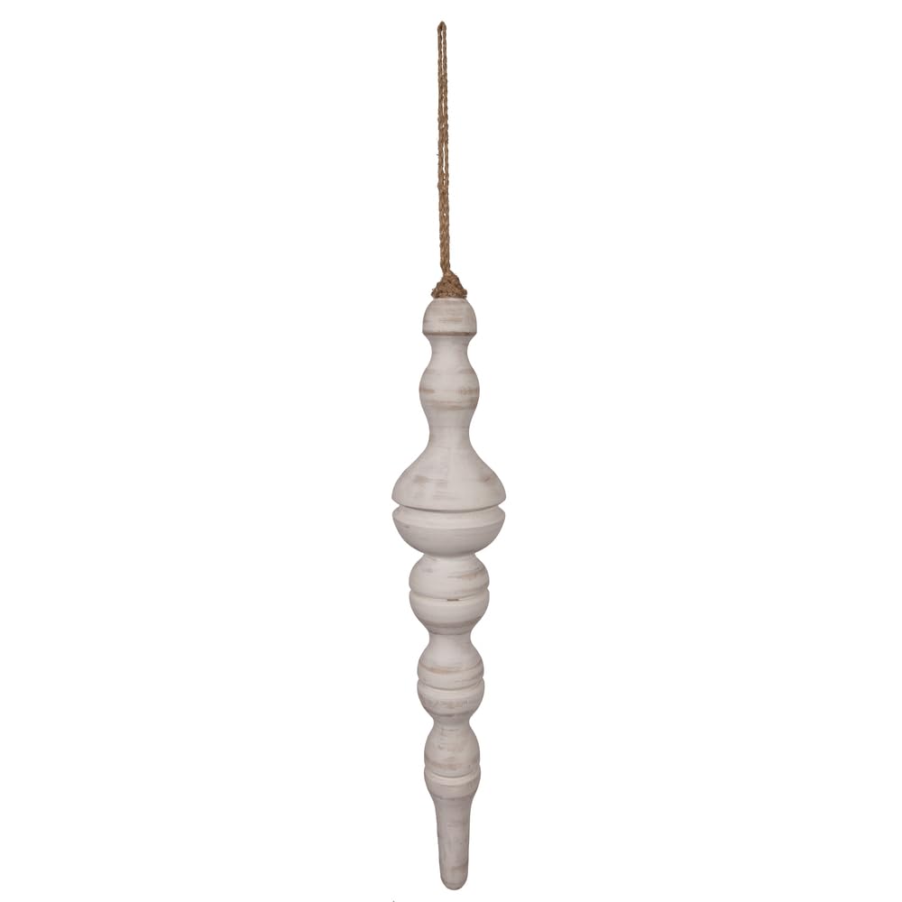 Foto 2 pulgar | Adorno Vickerman De Madera Torneada Blanca Lavada De 15 Cm, 2 Unidades - Venta Internacional.