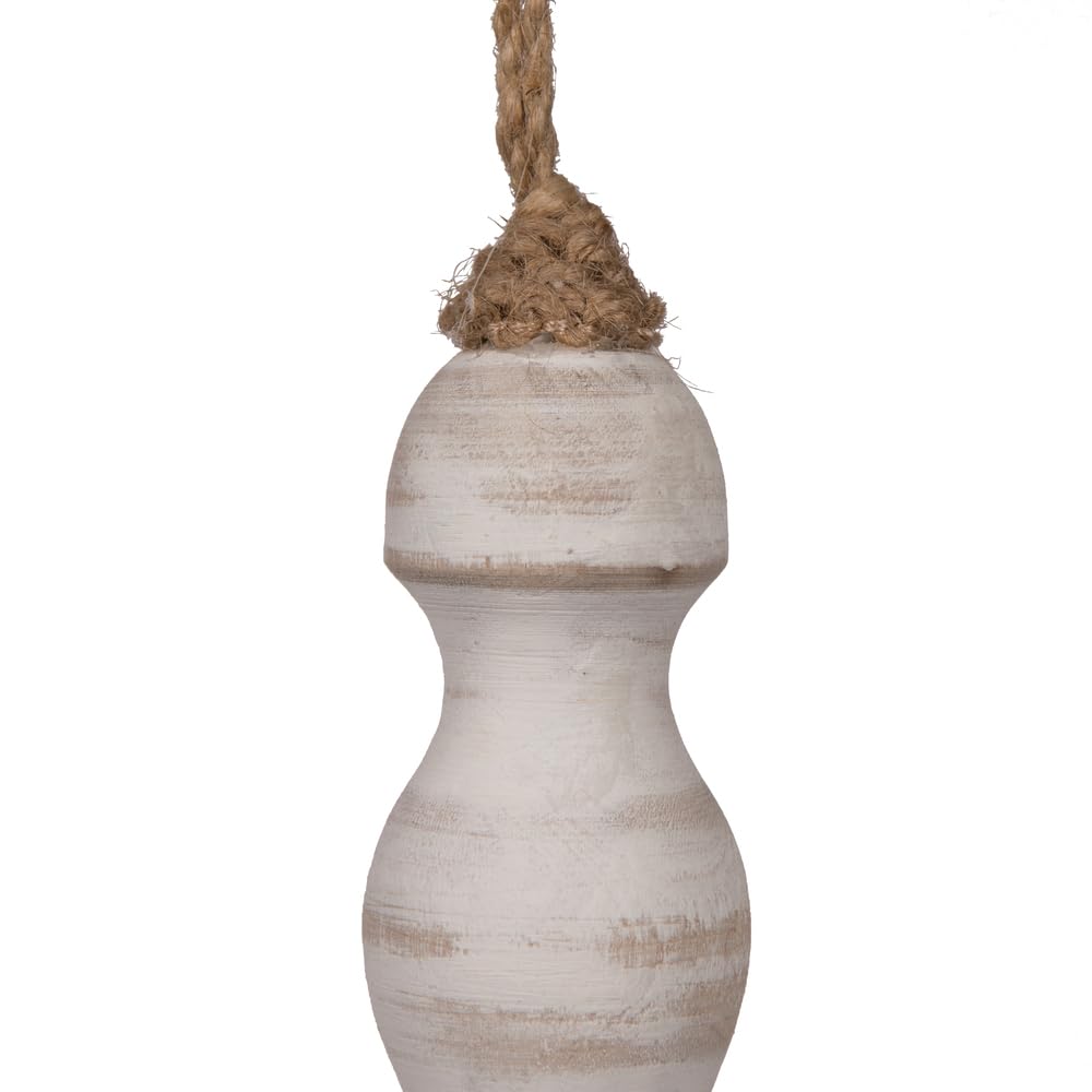 Foto 3 pulgar | Adorno Vickerman De Madera Torneada Blanca Lavada De 15 Cm, 2 Unidades - Venta Internacional.
