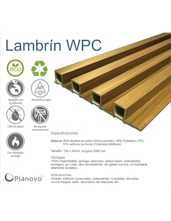 Foto 2 | Lambrin Decorativo Interior Nogal Clasico 2900 X 169 X 24 mm