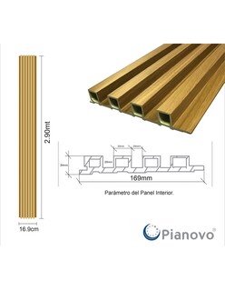 Foto 3 | Lambrin Decorativo Interior Nogal Clasico 2900 X 169 X 24 mm