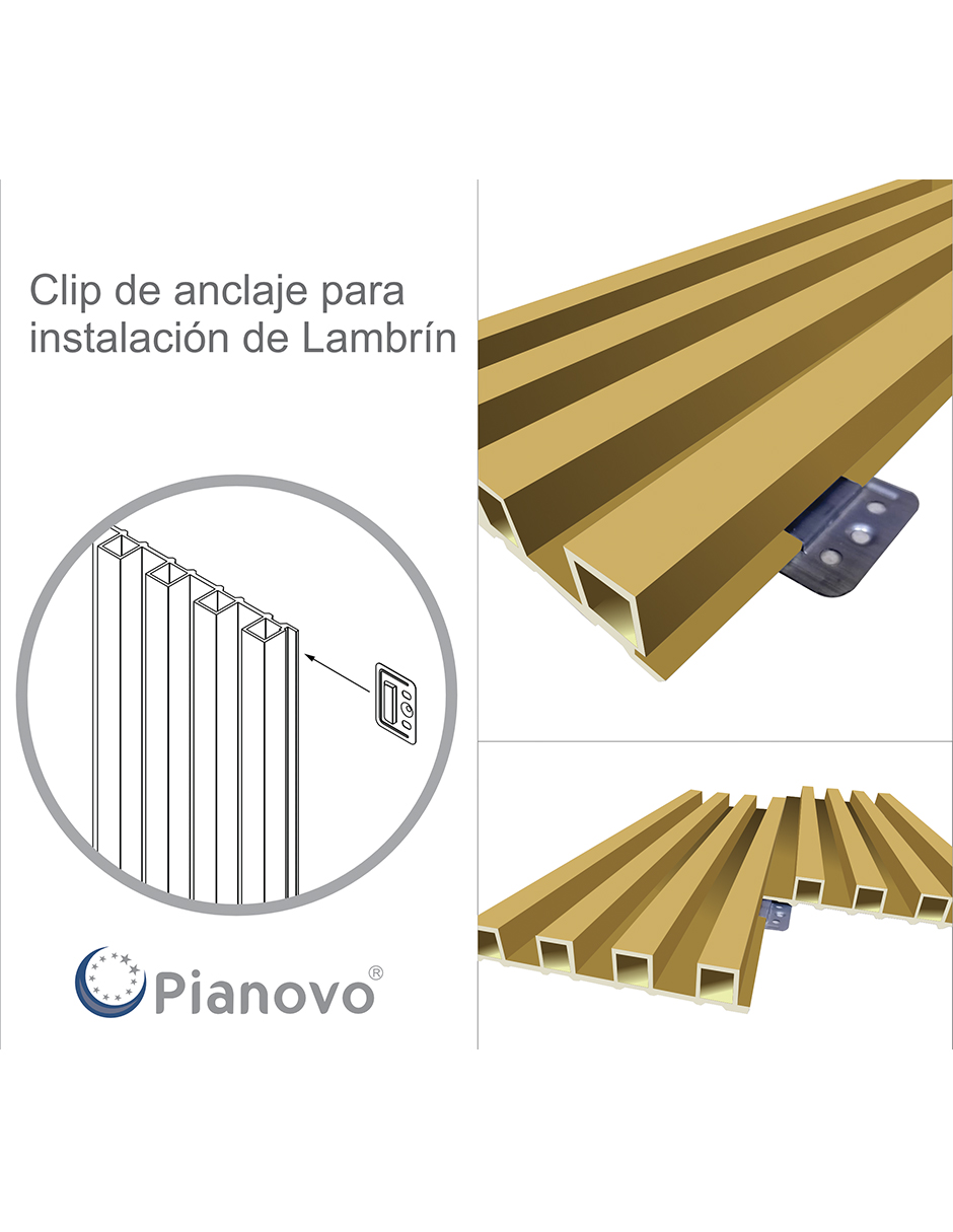 Foto 5 pulgar | Lambrin Decorativo Interior Nogal Clasico 2900 X 169 X 24 mm
