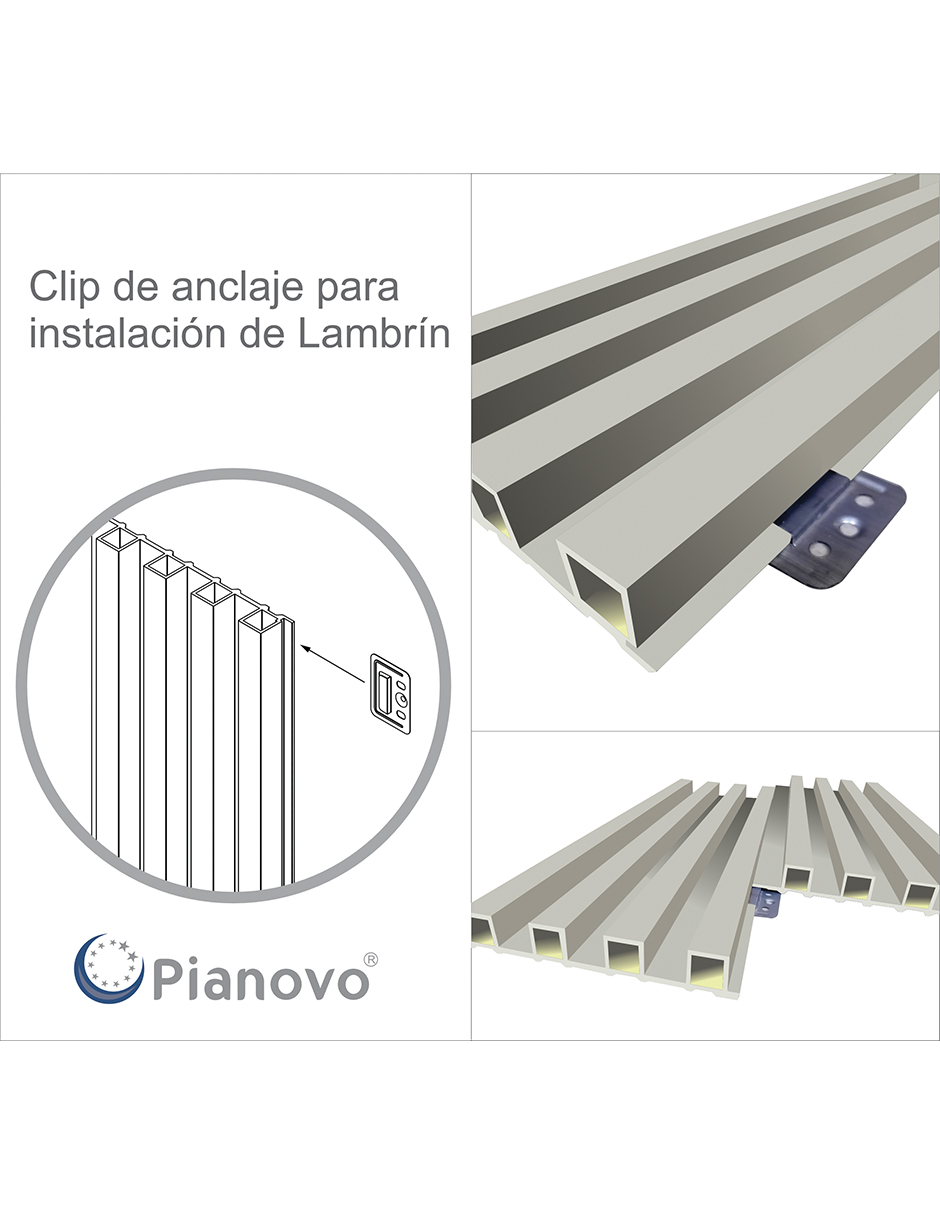 Foto 4 pulgar | Lambrin Decorativo Interior Gris Santorini 2900mm X 169mm X 24mm