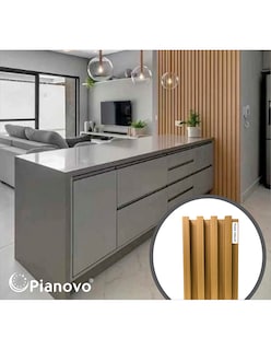 Foto 2 | Lambrin Decorativo para Interior Roble Natural 10 Piezas