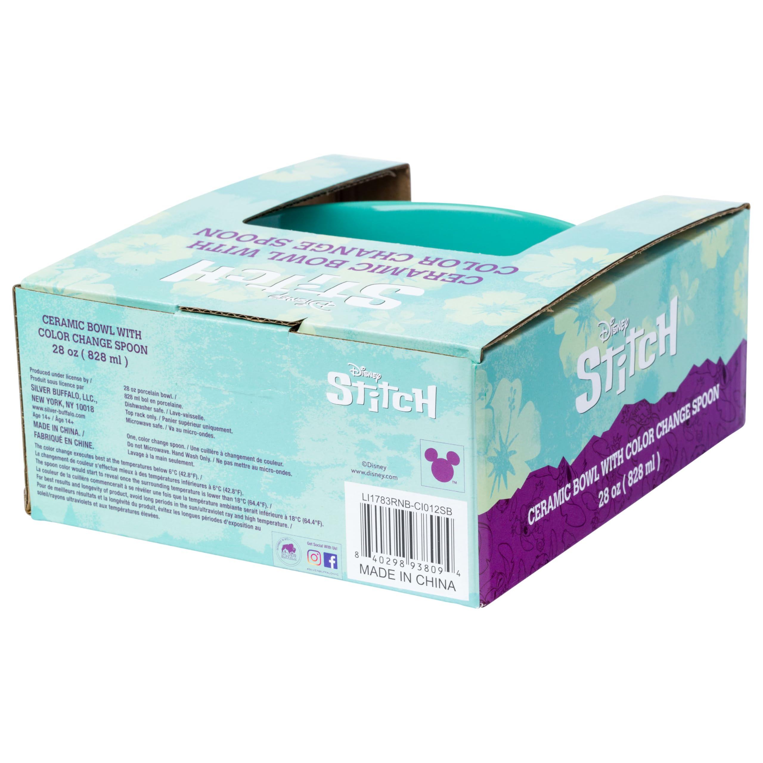 Foto 7 | Bol De Cerámica Plateado Buffalo Disney Lilo And Stitch 800 Ml - Venta Internacional.