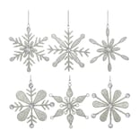 Set De Adornos Navideños Shalinindia Con Forma De Copo De Nieve, Hierro Y Vidrio - Venta Internacional.