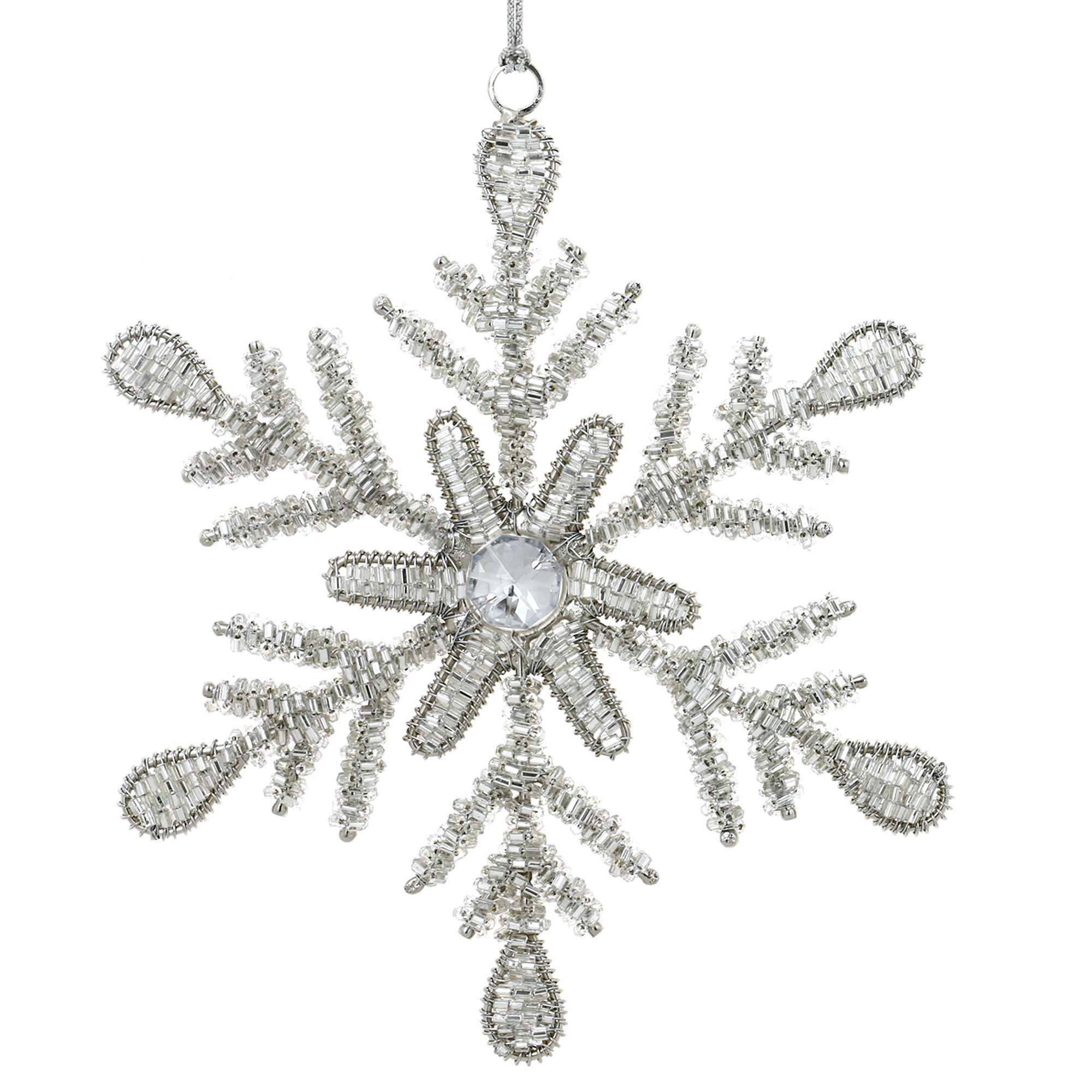 Foto 5 | Set De Adornos Navideños Shalinindia Con Forma De Copo De Nieve, Hierro Y Vidrio - Venta Internacional.