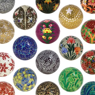 Foto 2 | Set De 18 Adornos De Papel Maché Para Fiestas Shalinindia - Venta Internacional.