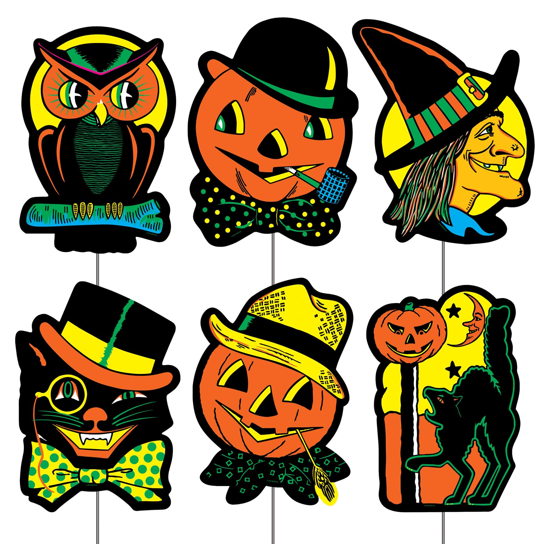 Foto 1 | Señales De Jardín Beistle De Plástico Vintage Para Halloween Con Estacas De Metal - Venta Internacional.