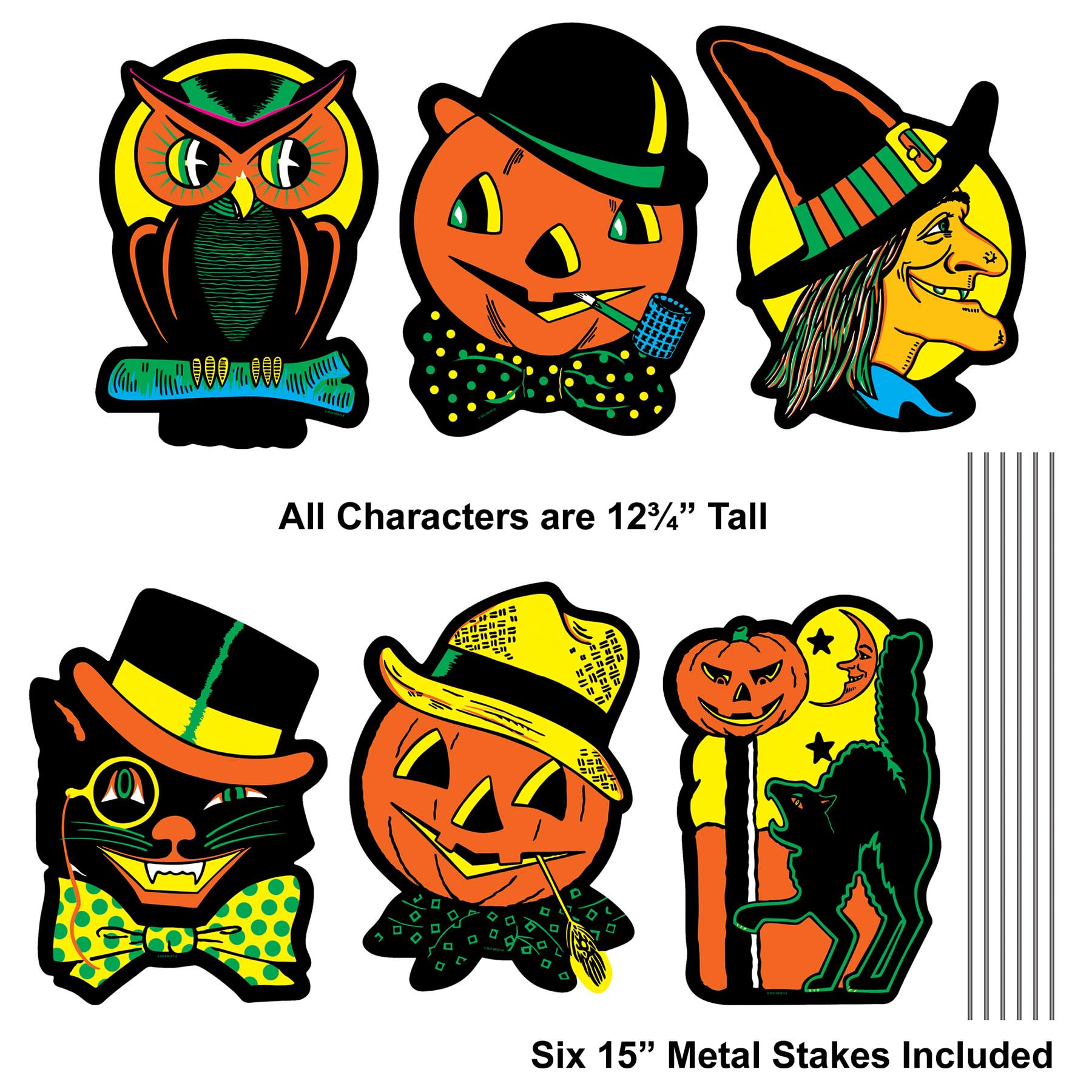 Foto 2 | Señales De Jardín Beistle De Plástico Vintage Para Halloween Con Estacas De Metal - Venta Internacional.
