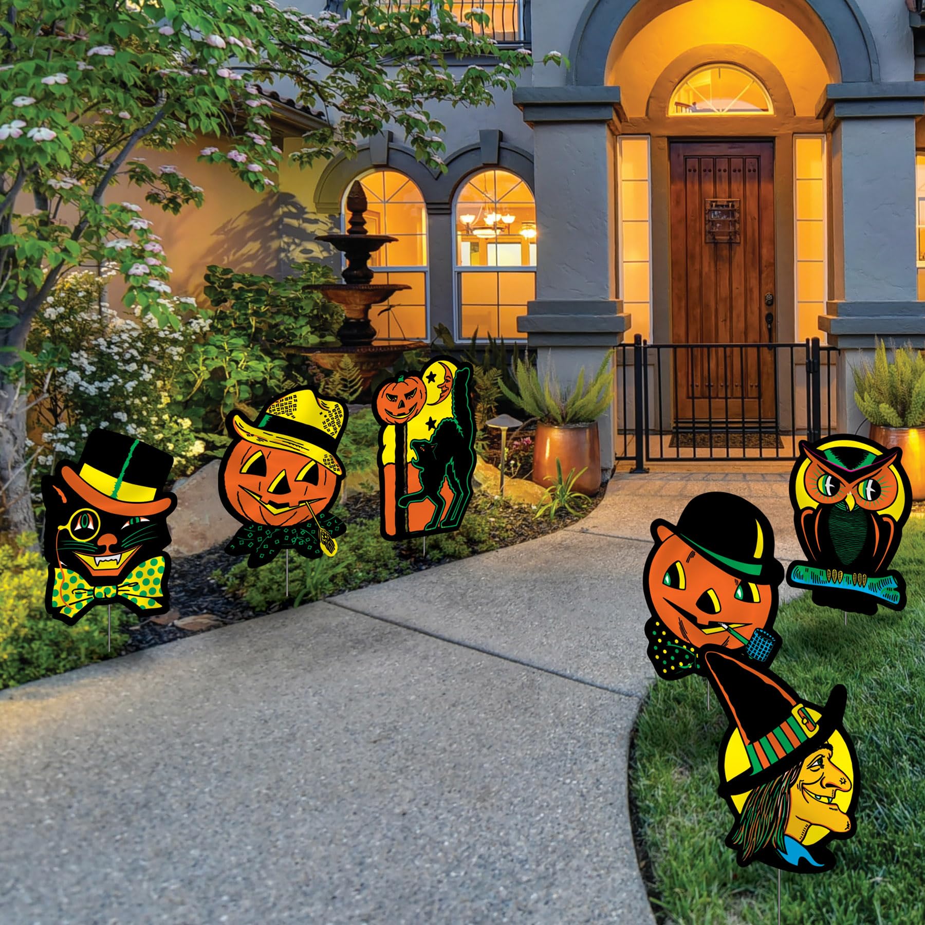 Foto 4 | Señales De Jardín Beistle De Plástico Vintage Para Halloween Con Estacas De Metal - Venta Internacional.
