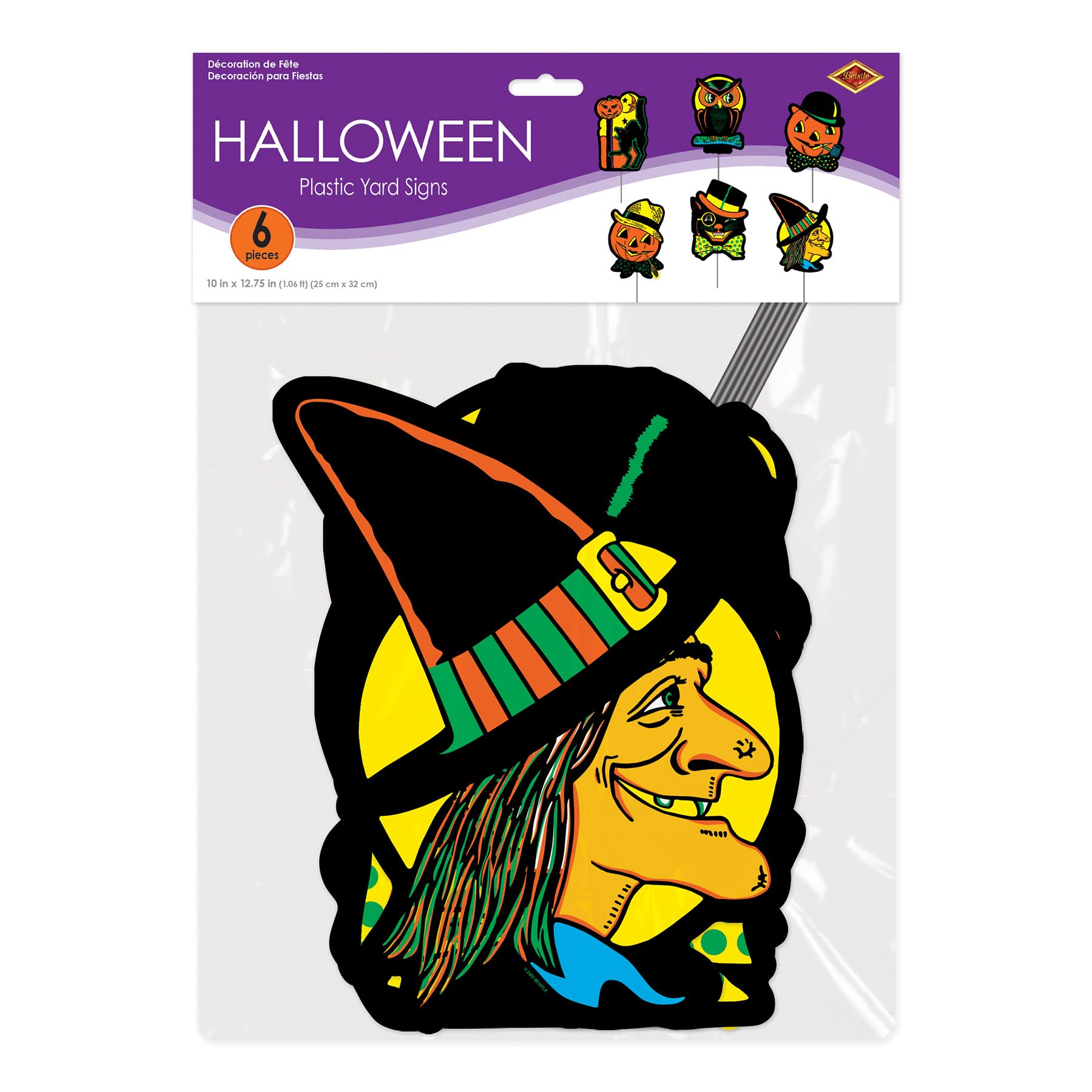 Foto 6 pulgar | Señales De Jardín Beistle De Plástico Vintage Para Halloween Con Estacas De Metal - Venta Internacional.