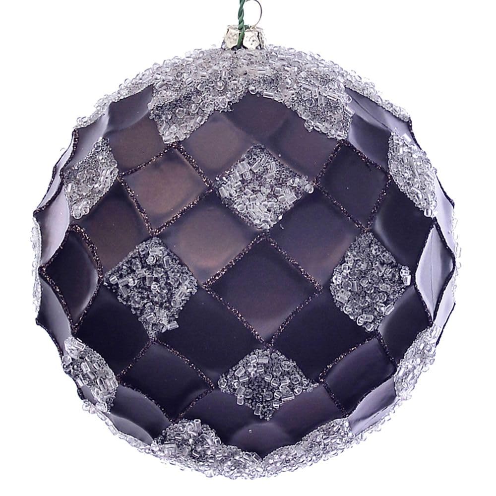 Foto 5 pulgar | Adorno Para Árbol De Navidad Vickerman Con Forma De Bola Con Cuentas De Ciruela, 4,75 Cm - Venta Internacional.