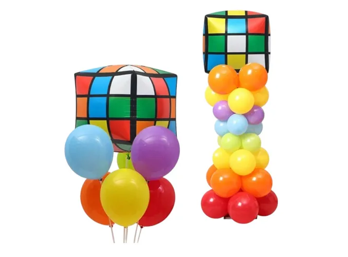 Foto 4 pulgar | Globos Metálicos Xtellar Cubo Rubik 2 Piezas