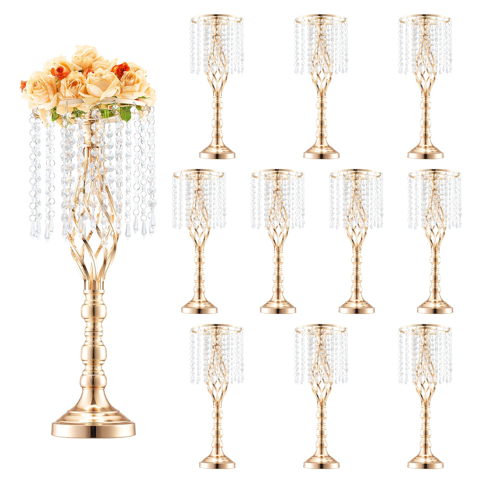 Foto 1 | Soporte para Flores Vevor Crystal 10 Piezas Doradas - Venta Internacional
