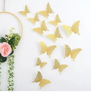 Foto 3 | Xtellar - Set De 72 Mariposas Decorativas 3d De Imitación Metálica Para Pared