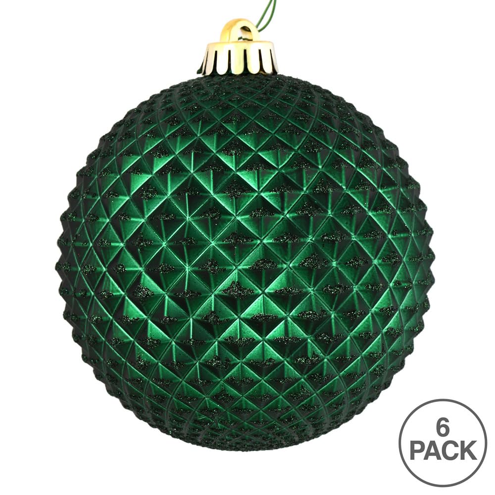 Foto 3 | Bola Con Purpurina Durian De Color Verde Medianoche De Ornament Vickerman, 4 Cm, 6 Unidades - Venta Internacional.