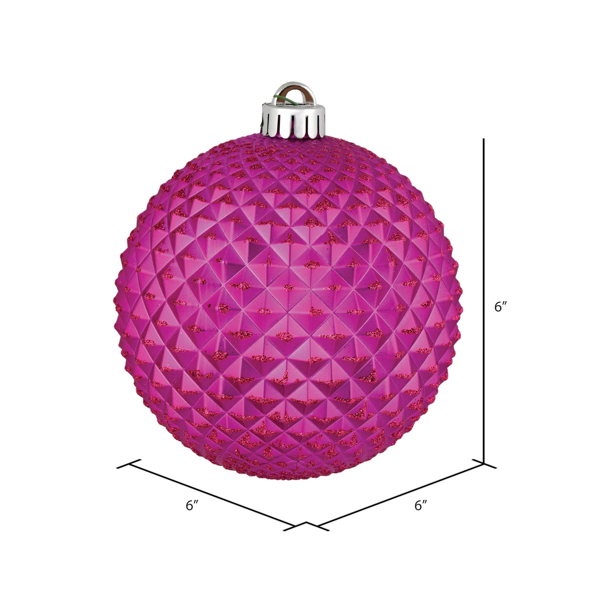 Foto 3 pulgar | Bola Con Purpurina Fucsia Durian De Ornament Vickerman, 6 Cm, 4 Unidades Por Bolsa - Venta Internacional.