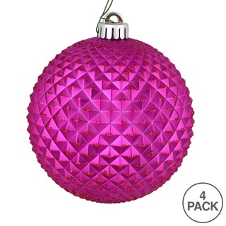 Foto 4 | Bola Con Purpurina Fucsia Durian De Ornament Vickerman, 6 Cm, 4 Unidades Por Bolsa - Venta Internacional.