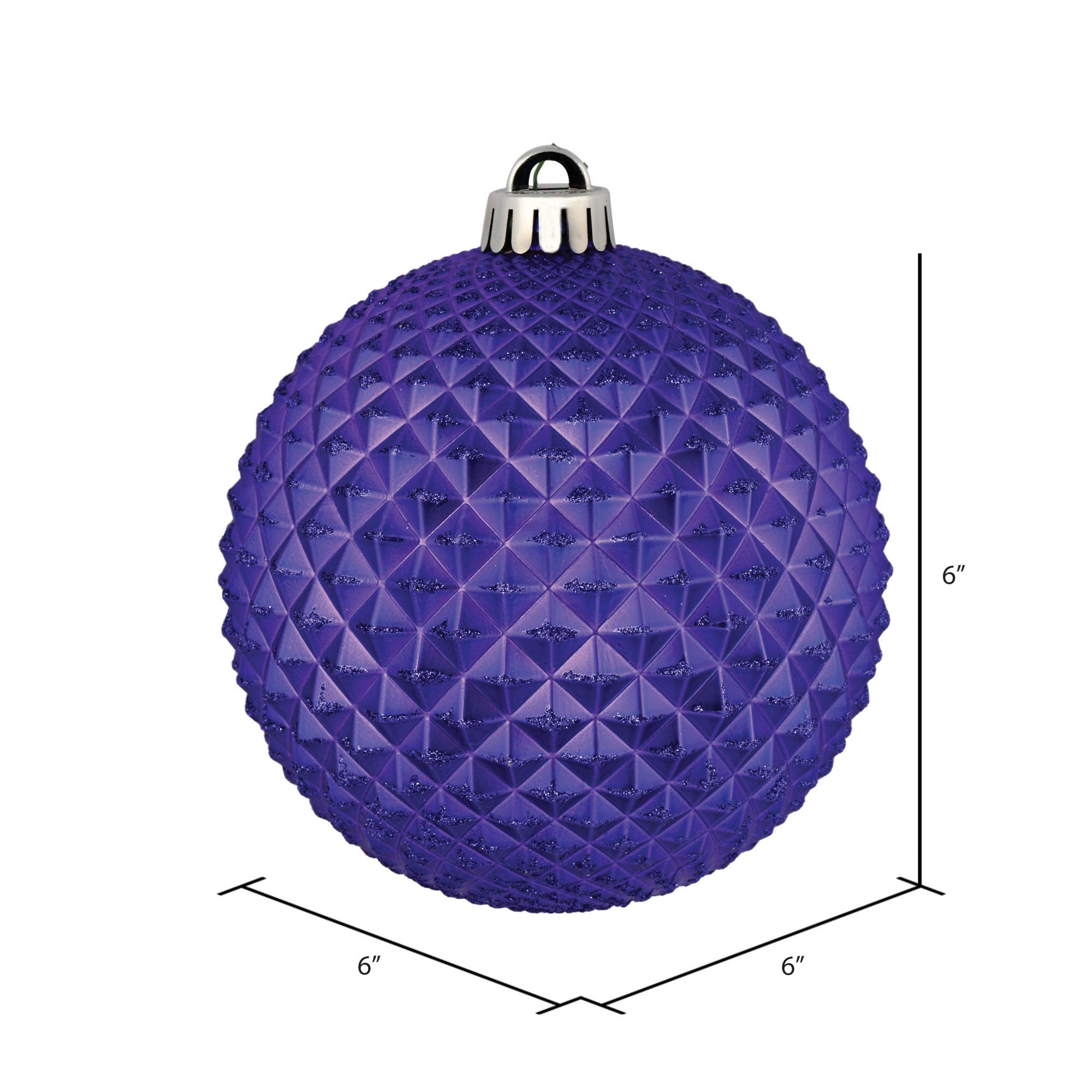 Foto 2 | Bola Con Purpurina Morada De Durian De Ornament Vickerman, 6 Cm, 4 Unidades Por Bolsa - Venta Internacional.