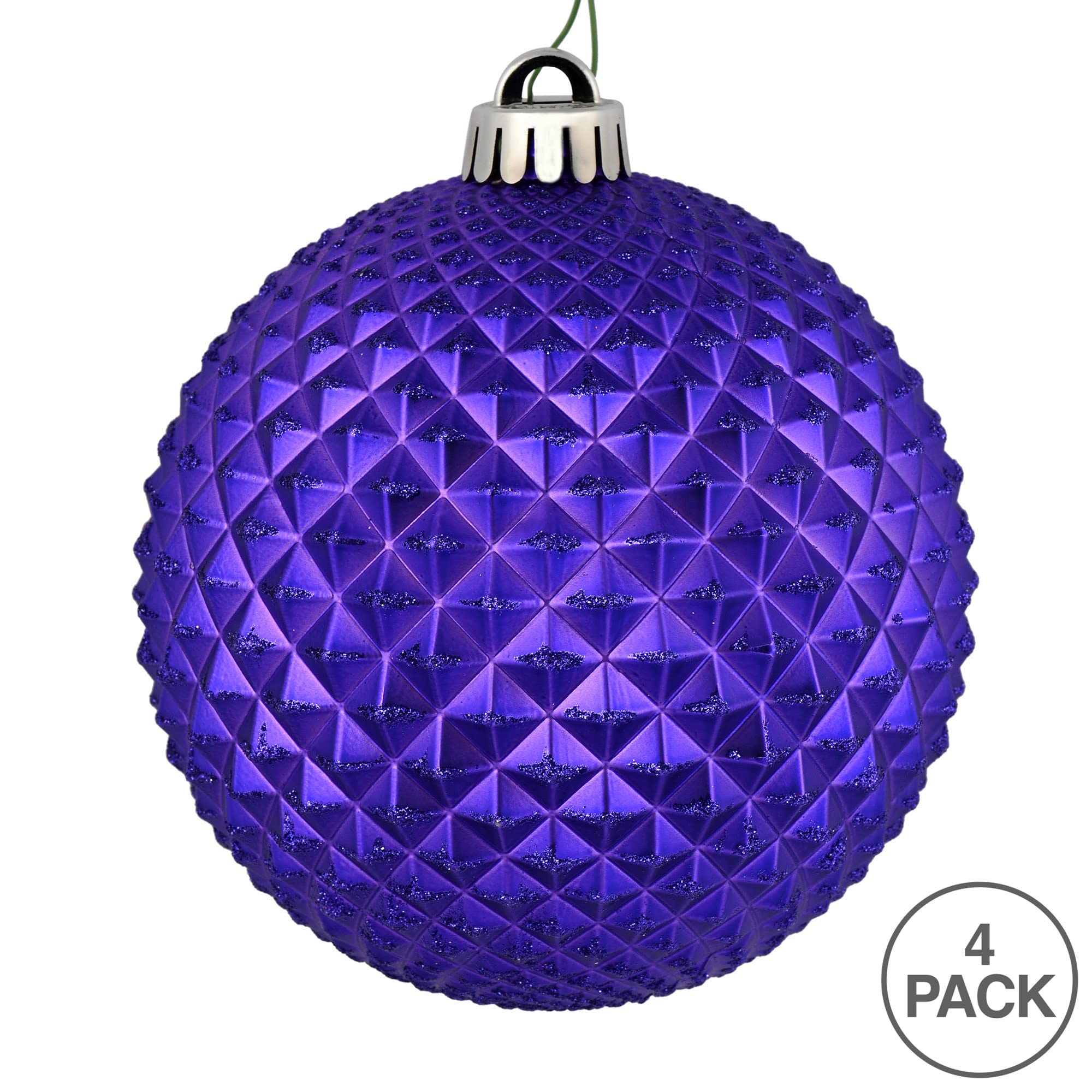 Foto 5 pulgar | Bola Con Purpurina Morada De Durian De Ornament Vickerman, 6 Cm, 4 Unidades Por Bolsa - Venta Internacional.