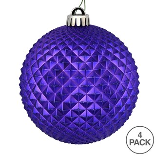 Foto 4 | Bola Con Purpurina Morada De Durian De Ornament Vickerman, 6 Cm, 4 Unidades Por Bolsa - Venta Internacional.