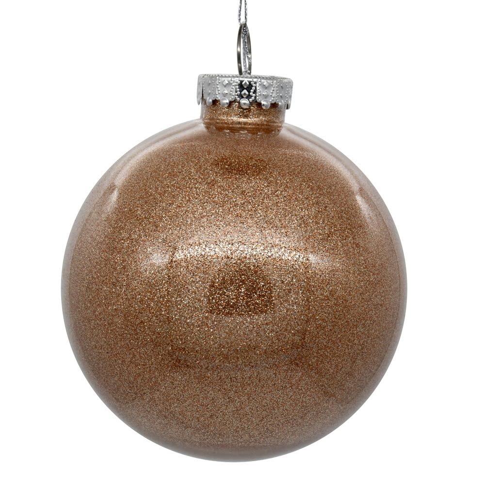 Foto 2 pulgar | Adorno Navideño Vickerman En Forma De Bola Transparente De 6 Cm Con Café Latte Gel - Venta Internacional.