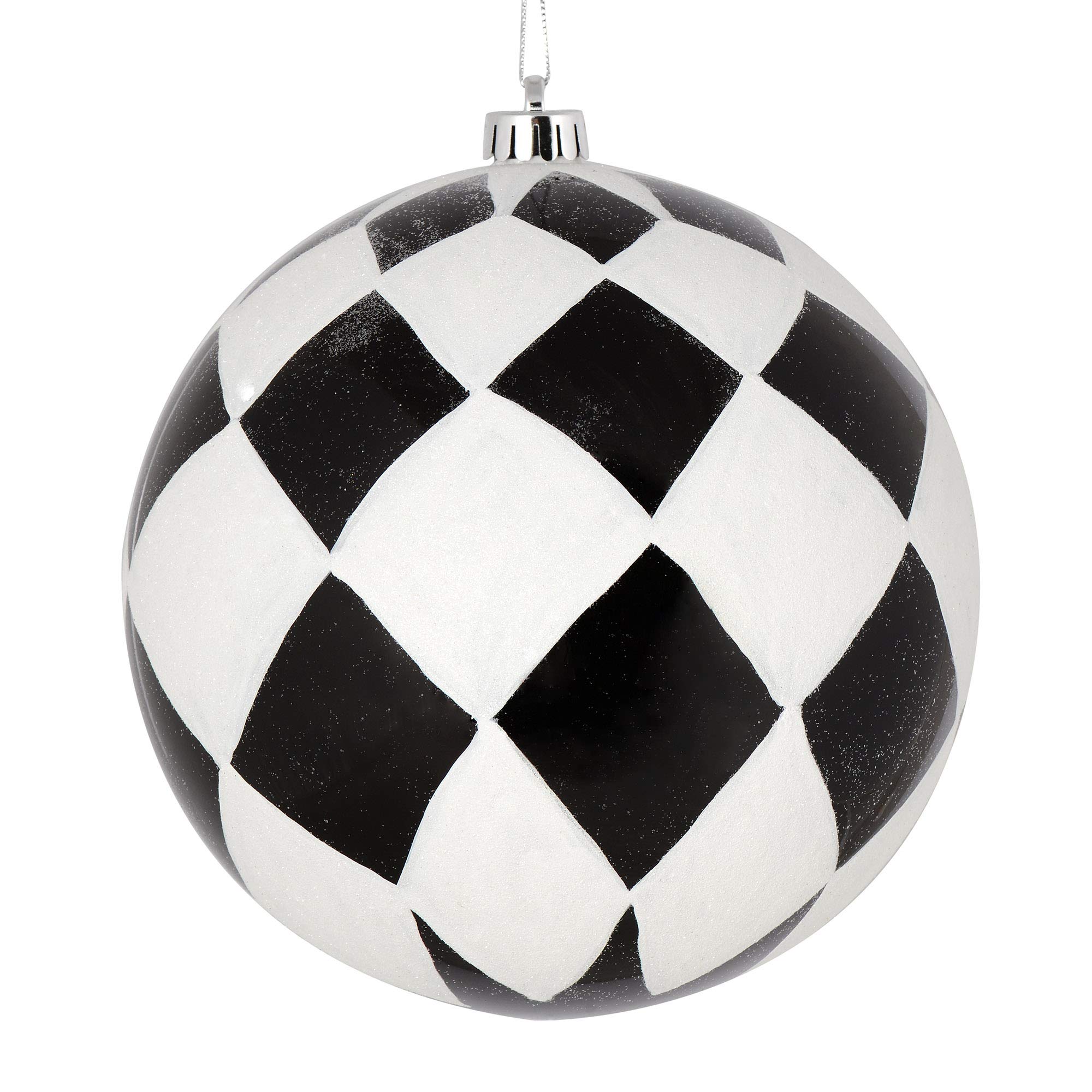 Foto 2 pulgar | Adorno Navideño Vickerman, Bola Negra Con Purpurina Blanca, 6 Cm - Venta Internacional.