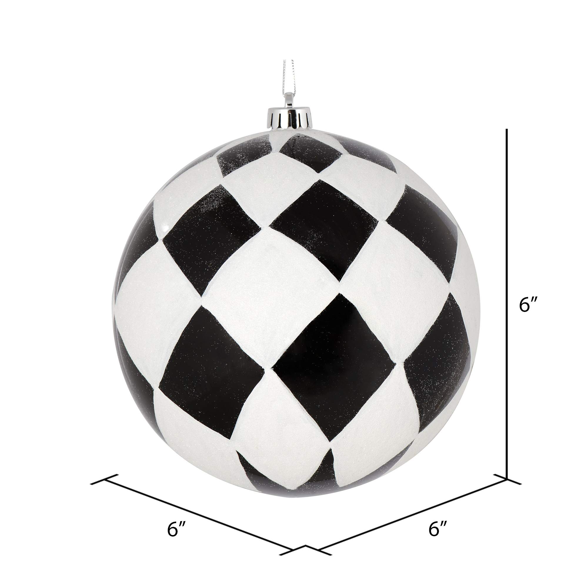Foto 3 pulgar | Adorno Navideño Vickerman, Bola Negra Con Purpurina Blanca, 6 Cm - Venta Internacional.