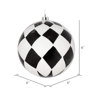 Foto 2 | Adorno Navideño Vickerman, Bola Negra Con Purpurina Blanca, 6 Cm - Venta Internacional.
