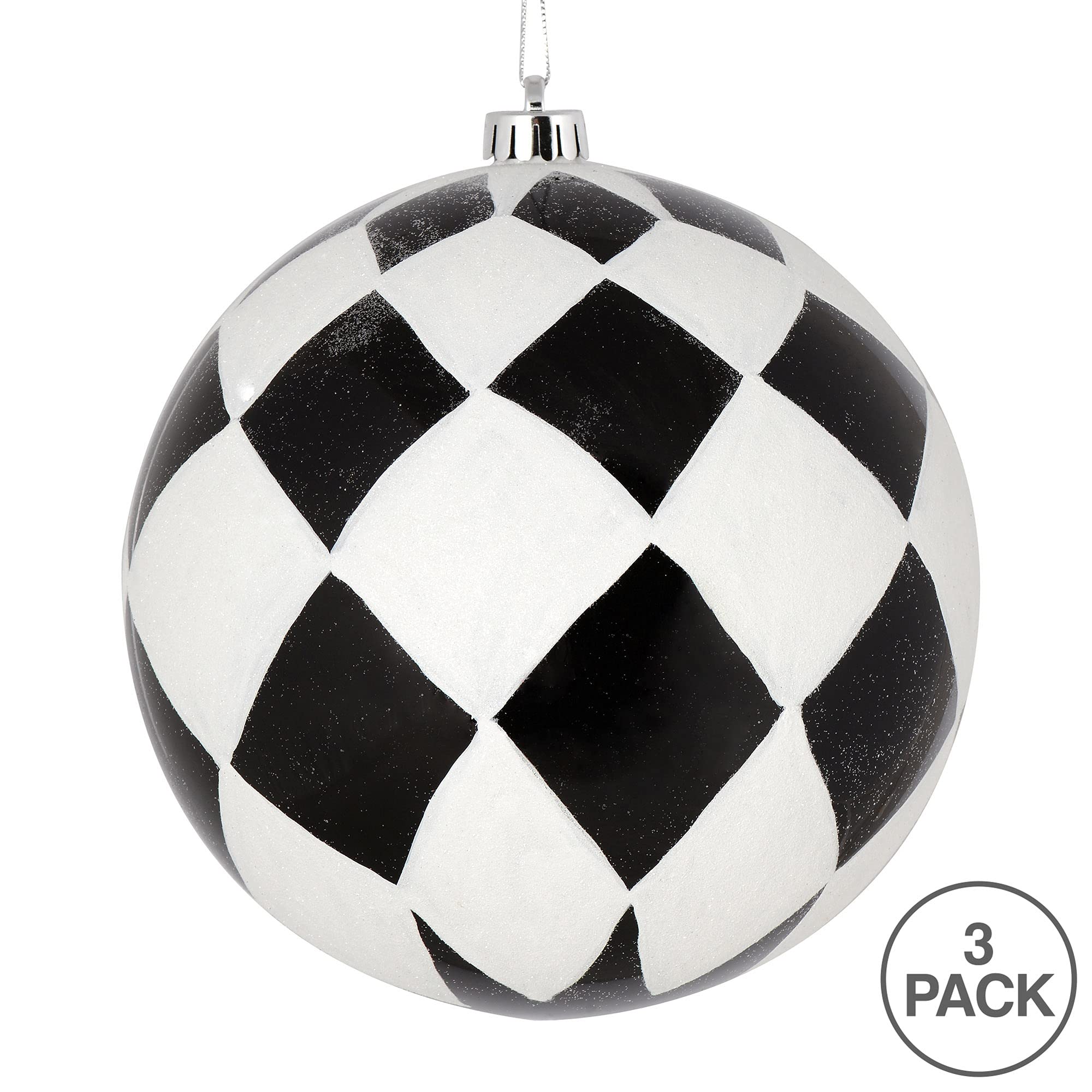 Foto 4 pulgar | Adorno Navideño Vickerman, Bola Negra Con Purpurina Blanca, 6 Cm - Venta Internacional.