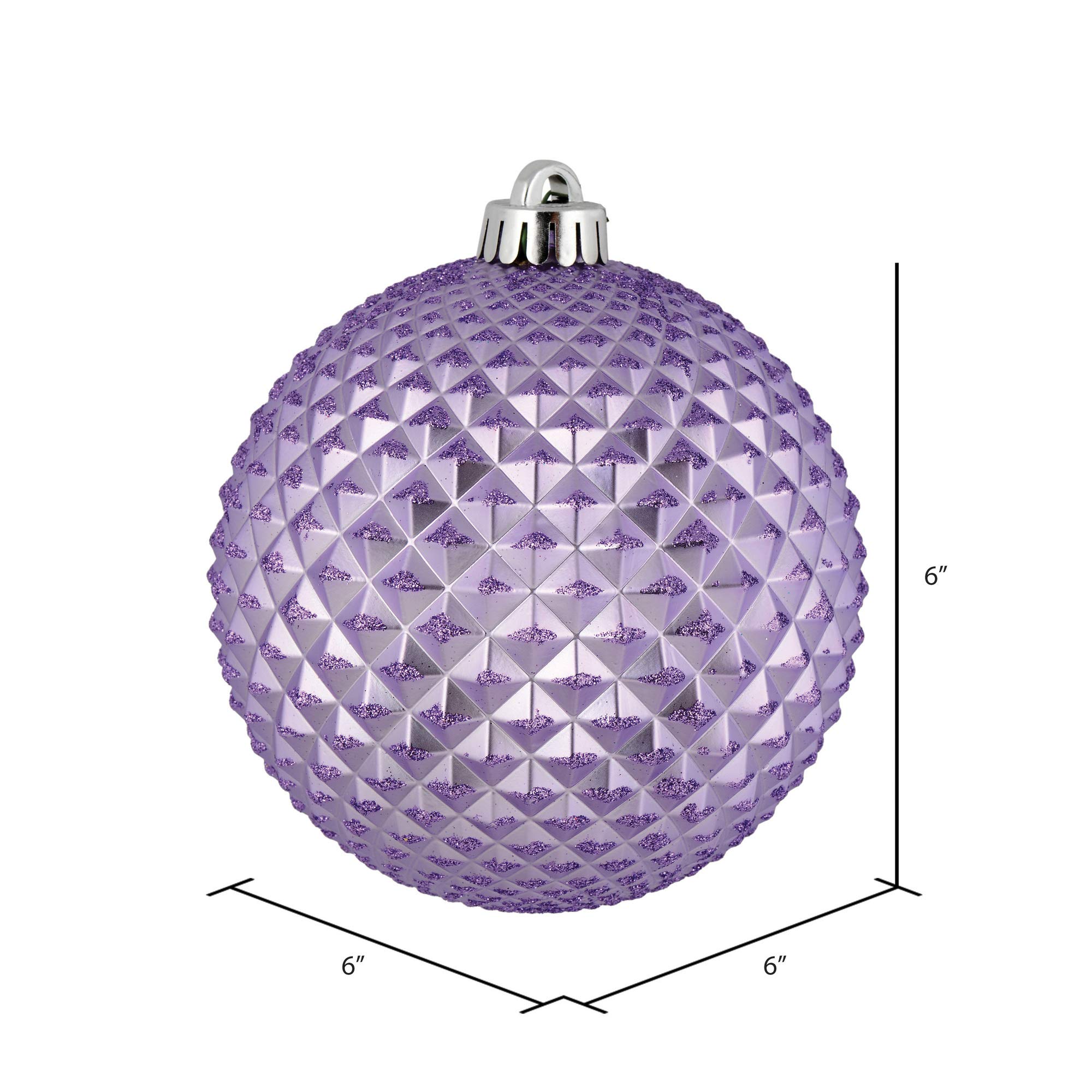 Foto 3 pulgar | Bola Con Purpurina Ornament Vickerman, Lavanda, Durian, 6 Cm, 4 Unidades - Venta Internacional.