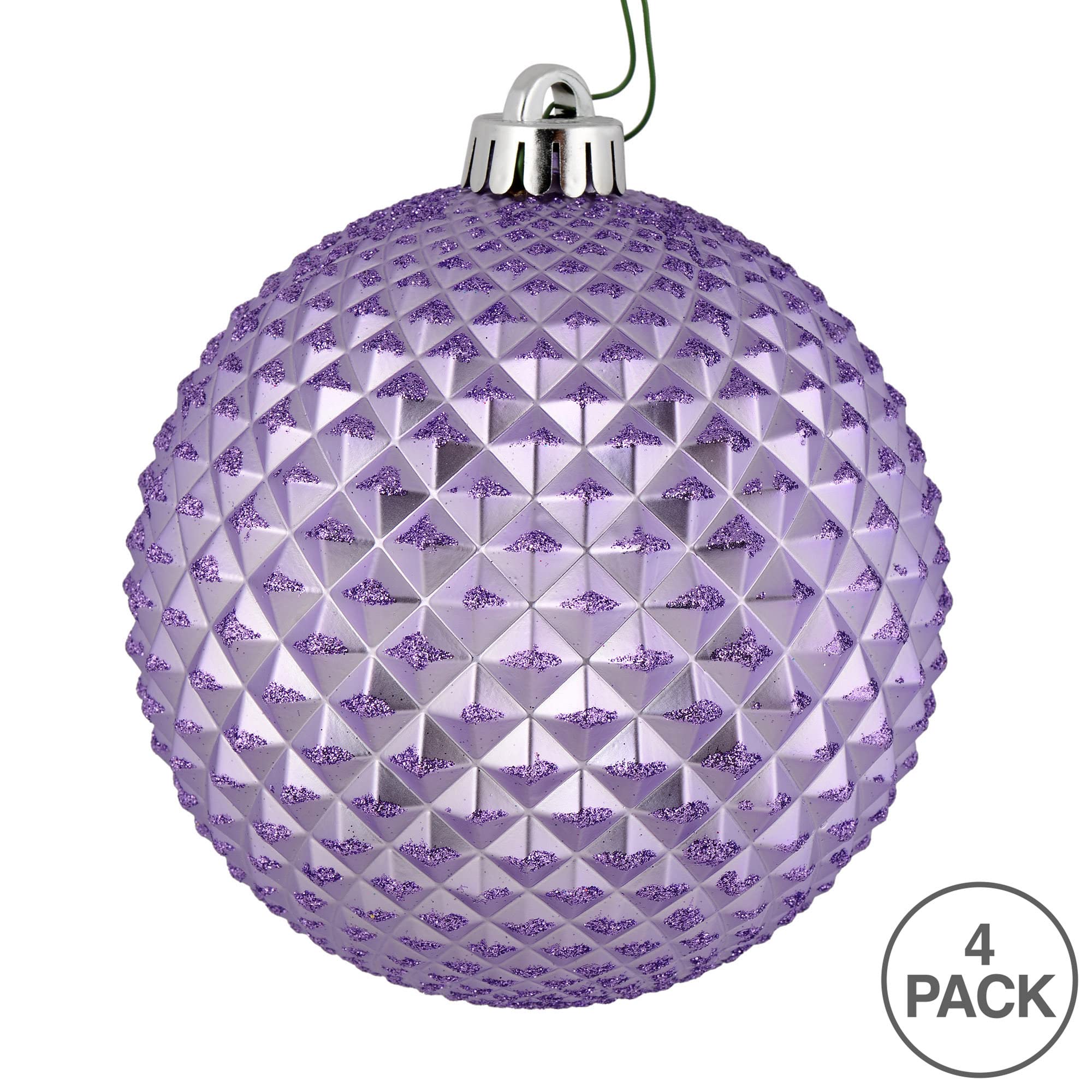 Foto 5 pulgar | Bola Con Purpurina Ornament Vickerman, Lavanda, Durian, 6 Cm, 4 Unidades - Venta Internacional.