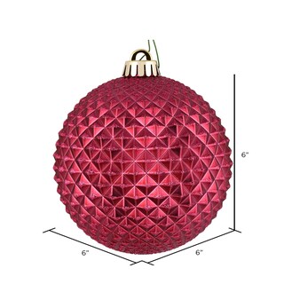 Foto 2 | Bola Con Purpurina Roja Durian De Ornament Vickerman Berry, 6 Cm, 4 Unidades - Venta Internacional.