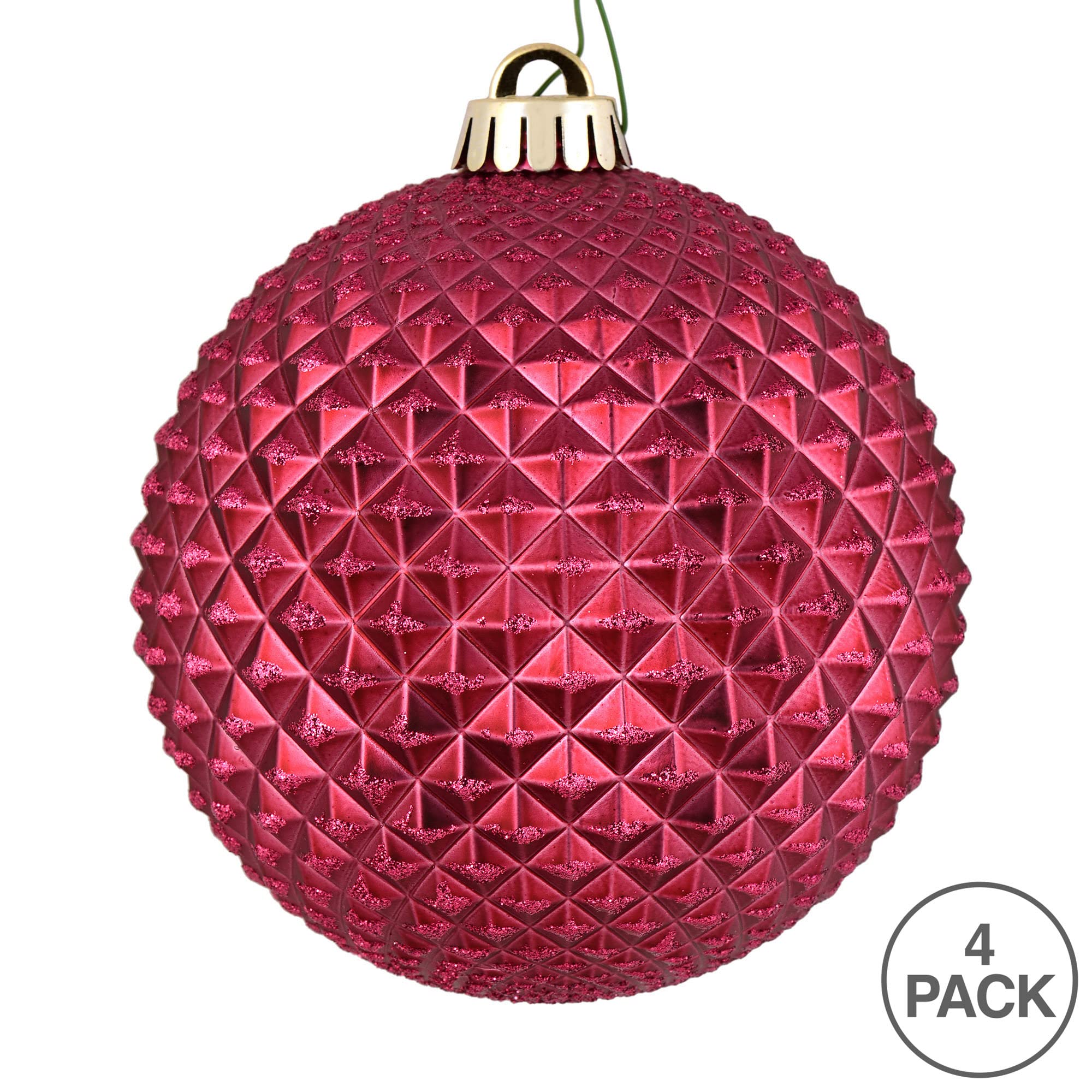 Foto 5 pulgar | Bola Con Purpurina Roja Durian De Ornament Vickerman Berry, 6 Cm, 4 Unidades - Venta Internacional.
