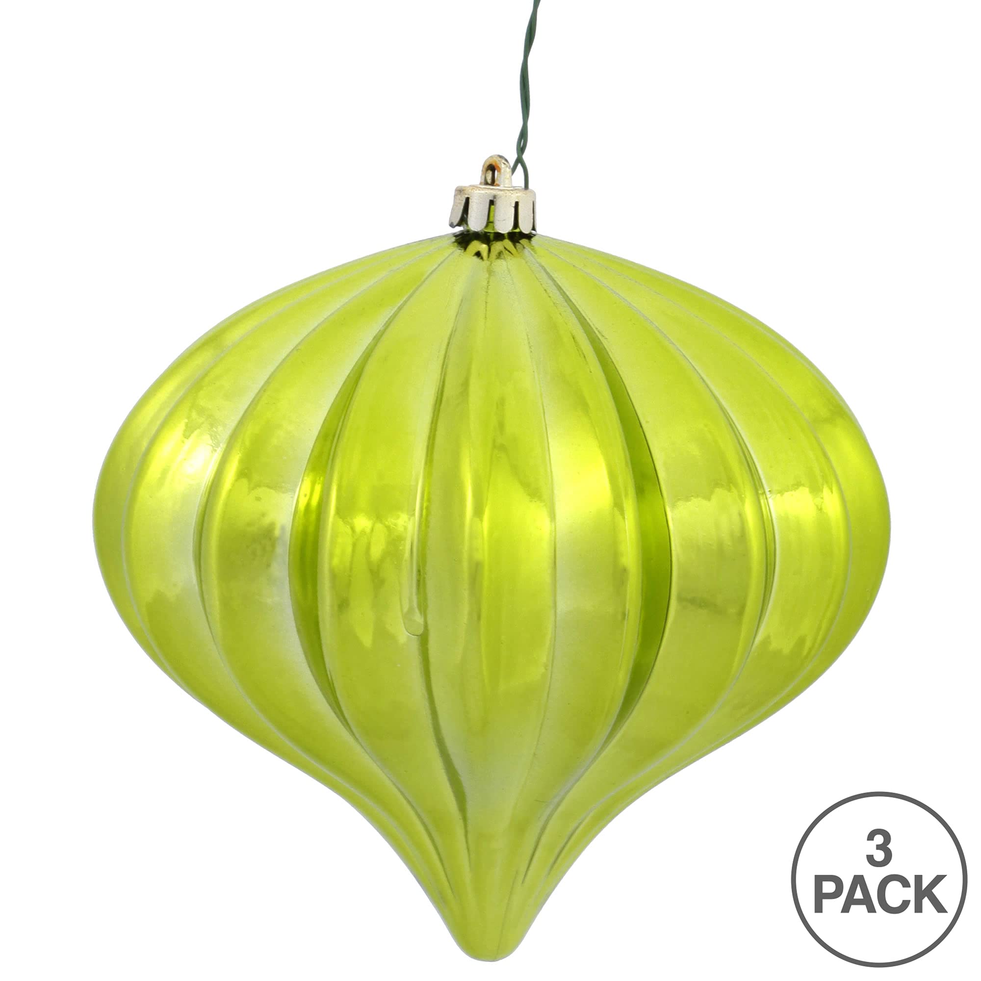 Foto 5 | Adorno Navideño Vickerman Lime Shiny Onion De 5,7 Cm, Juego De 3 - Venta Internacional.
