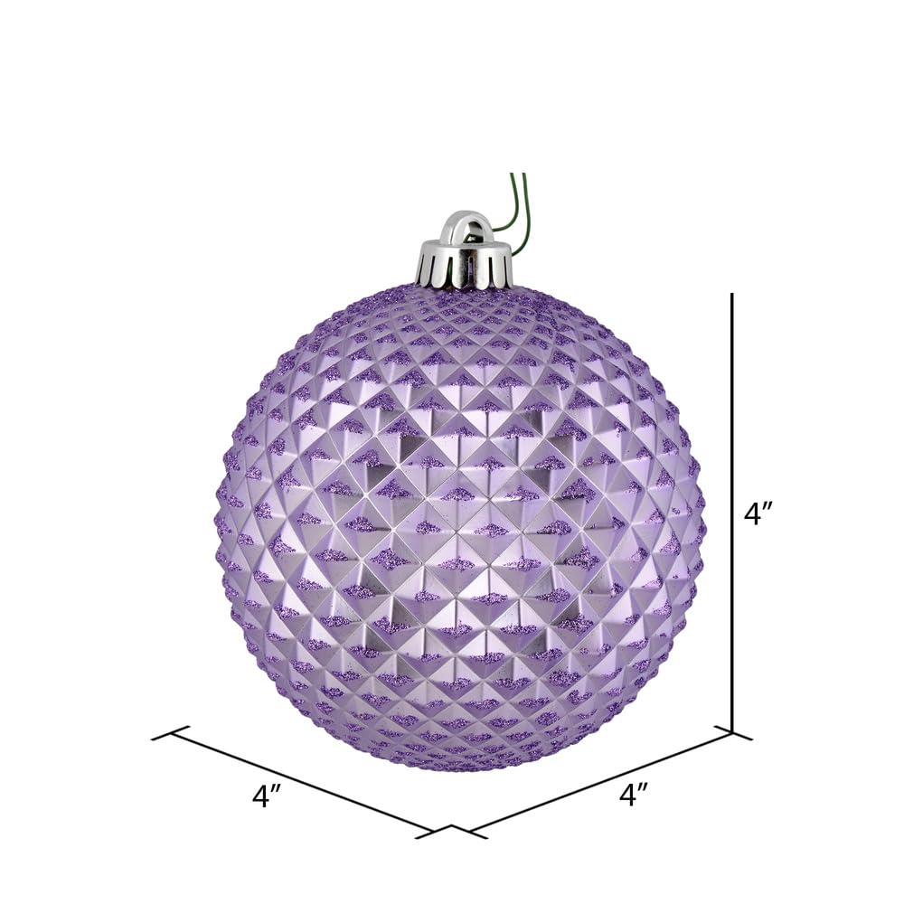 Foto 3 pulgar | Bola Con Purpurina Ornament Vickerman, Lavanda, Durian, 4 Cm, 6 Bolsas - Venta Internacional.