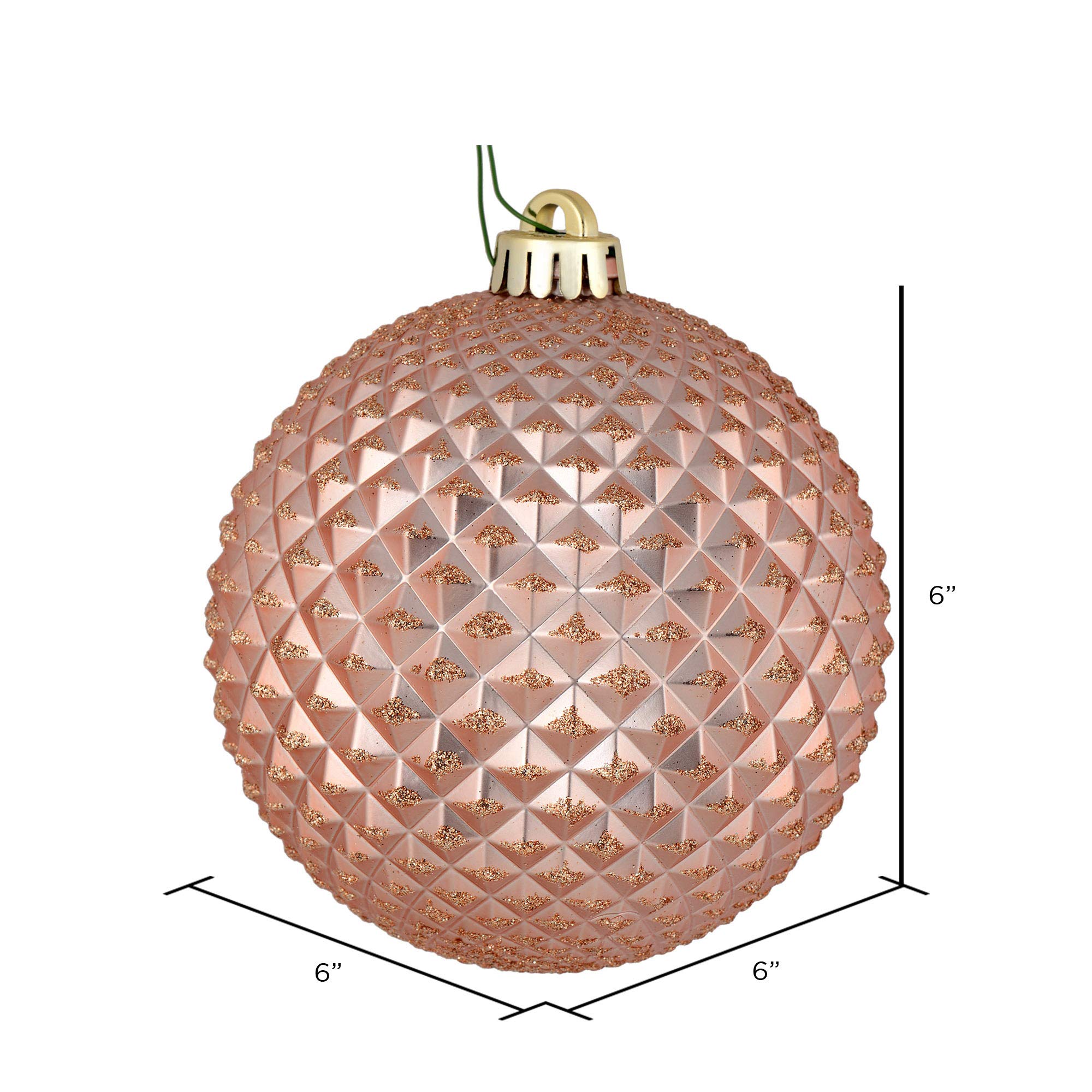 Foto 2 | Bola Con Purpurina Durian De Oro Rosa Ornament Vickerman, 6 Cm, 4 Unidades - Venta Internacional.