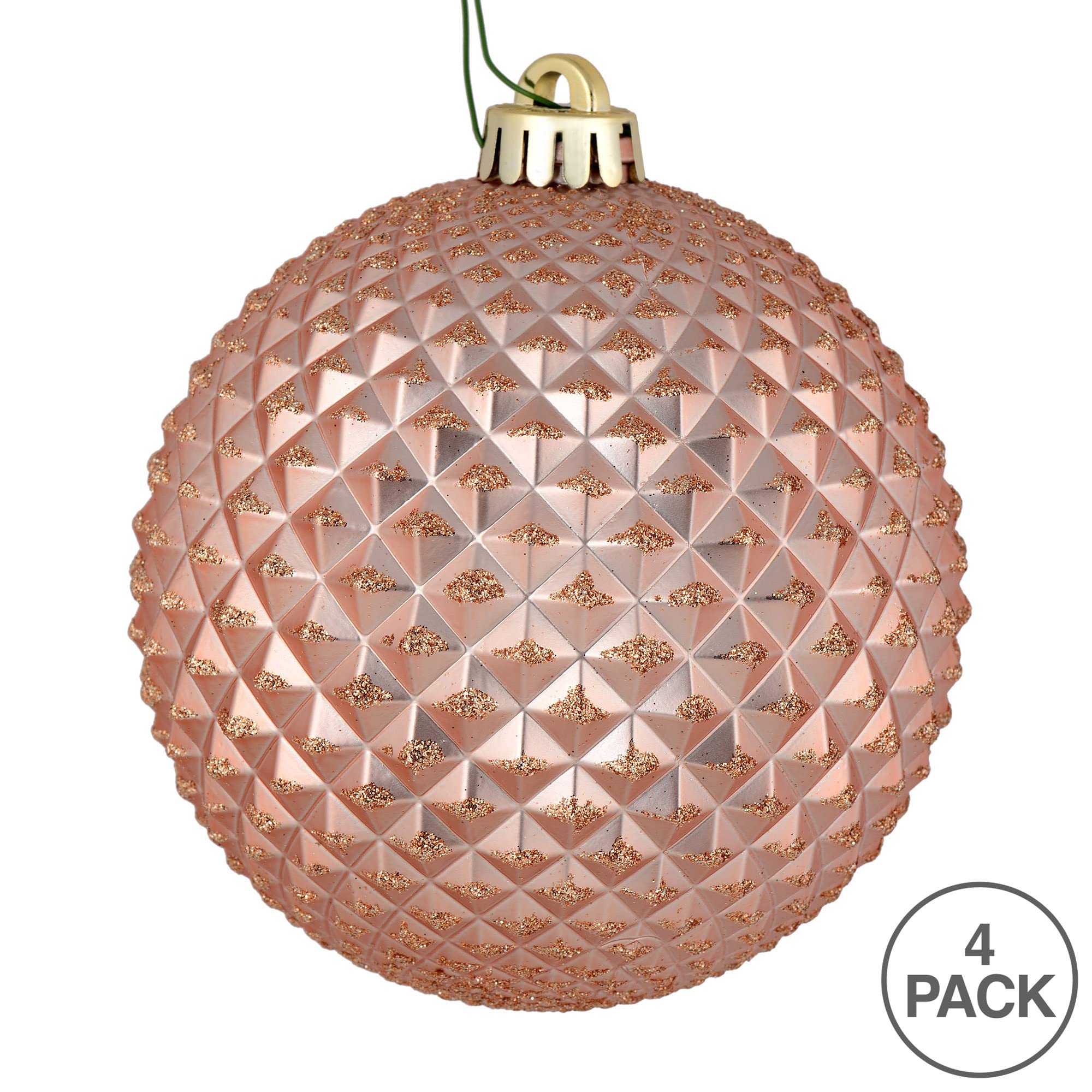 Foto 5 pulgar | Bola Con Purpurina Durian De Oro Rosa Ornament Vickerman, 6 Cm, 4 Unidades - Venta Internacional.