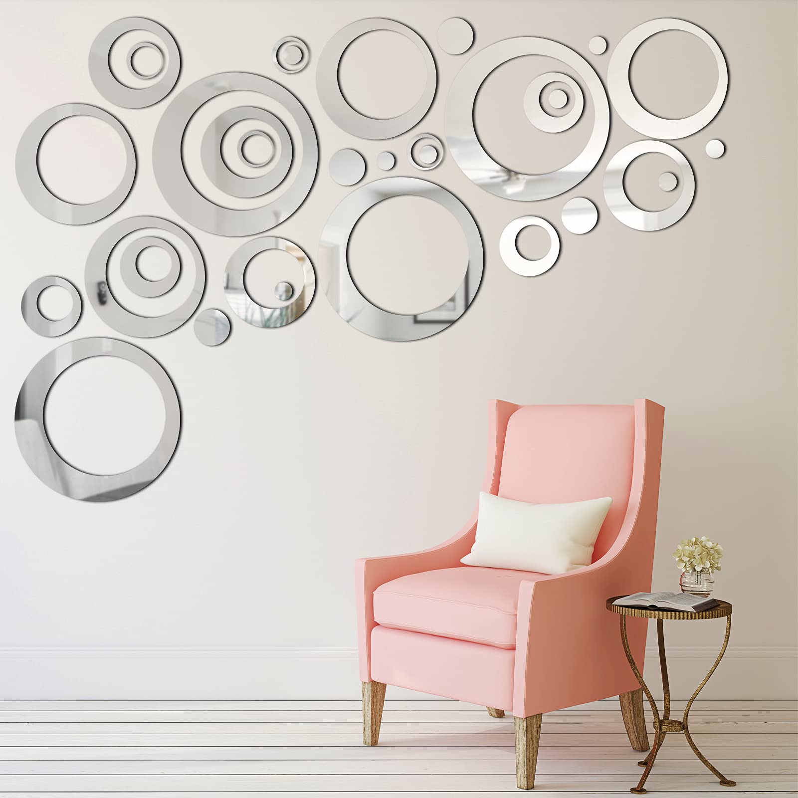 Foto 1 | Juego de Pegatinas de Espejo Circular 32 Unidades- Venta Internacional
