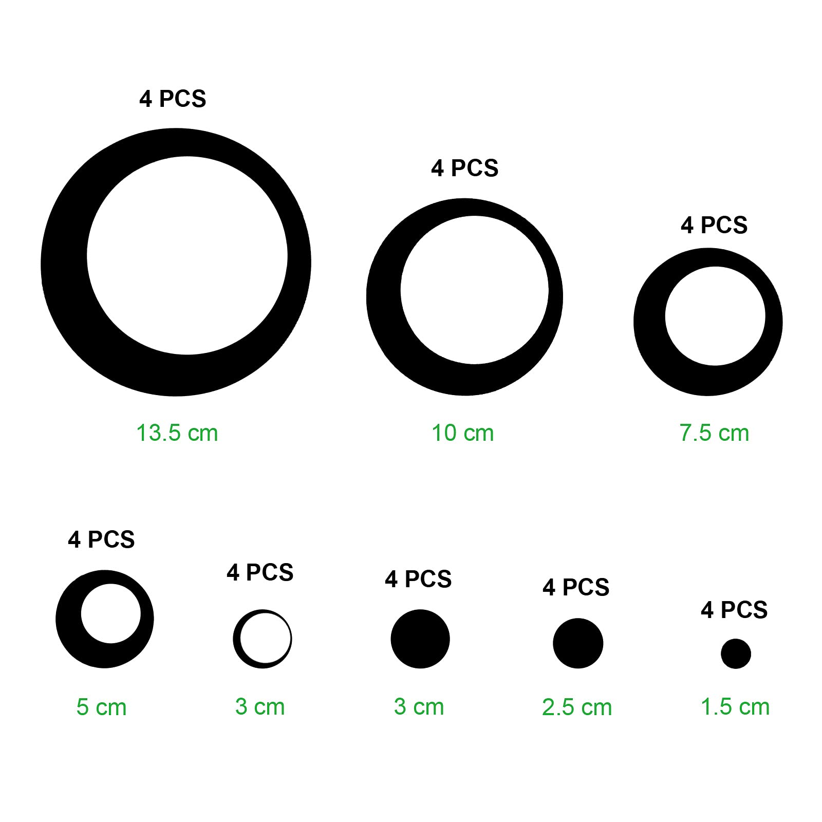 Foto 3 pulgar | Juego de Pegatinas de Espejo Circular 32 Unidades- Venta Internacional