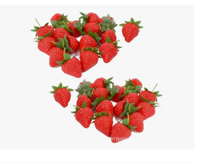 Foto 2 pulgar | 50 Fresas Simuladas Fresas Falsas Simuladas
